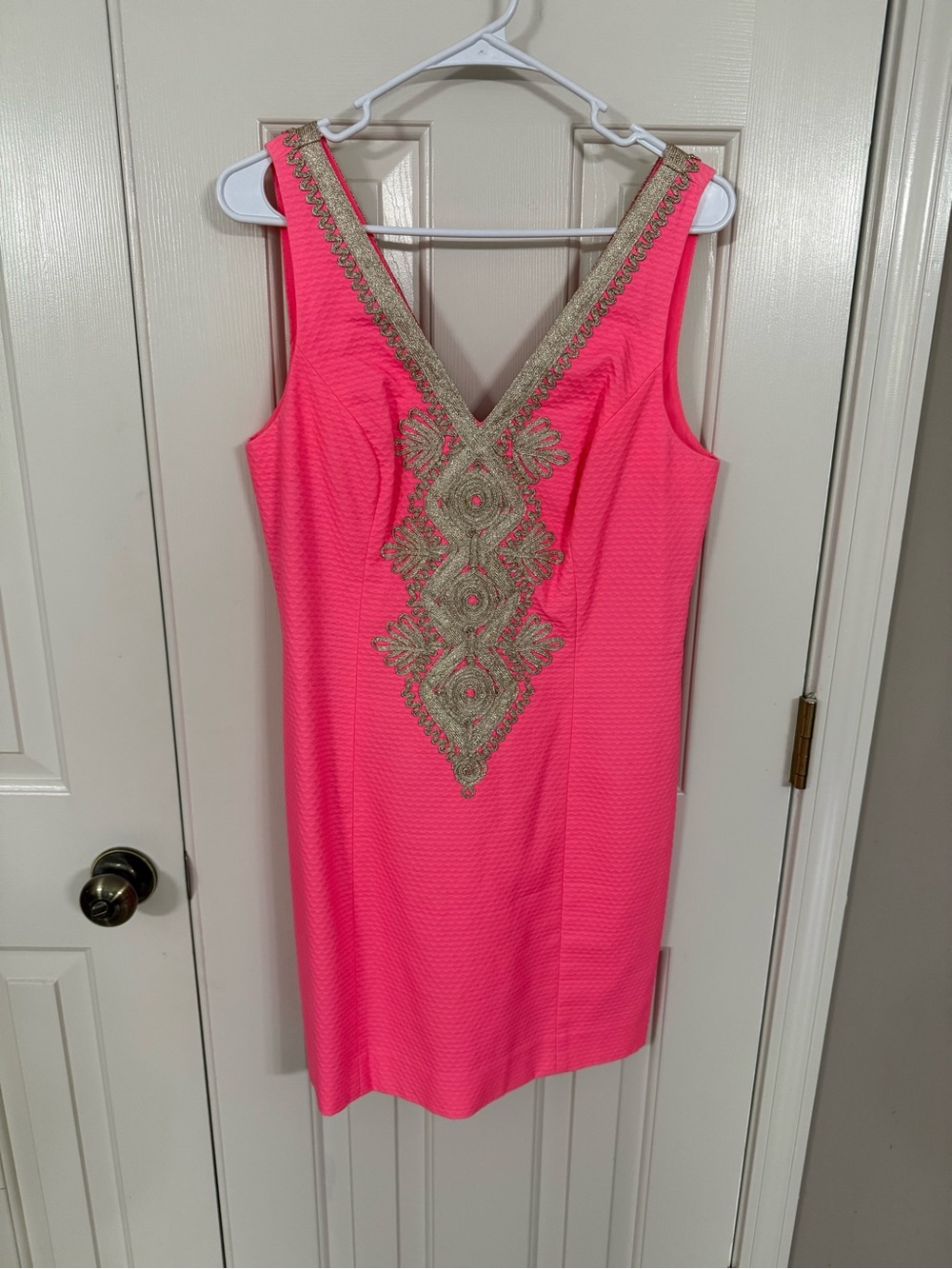 Lilly Pulitzer Junie Shift Dress Coral Reef Gold